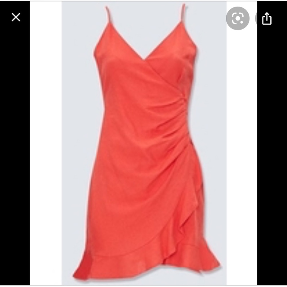 Forever 21 mock wrap cami dress woven red